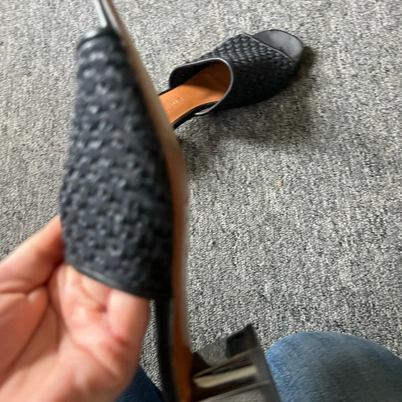 Clergerie Straw Slides with Geometric Heel, size 35.5 - Picture 3 of 11